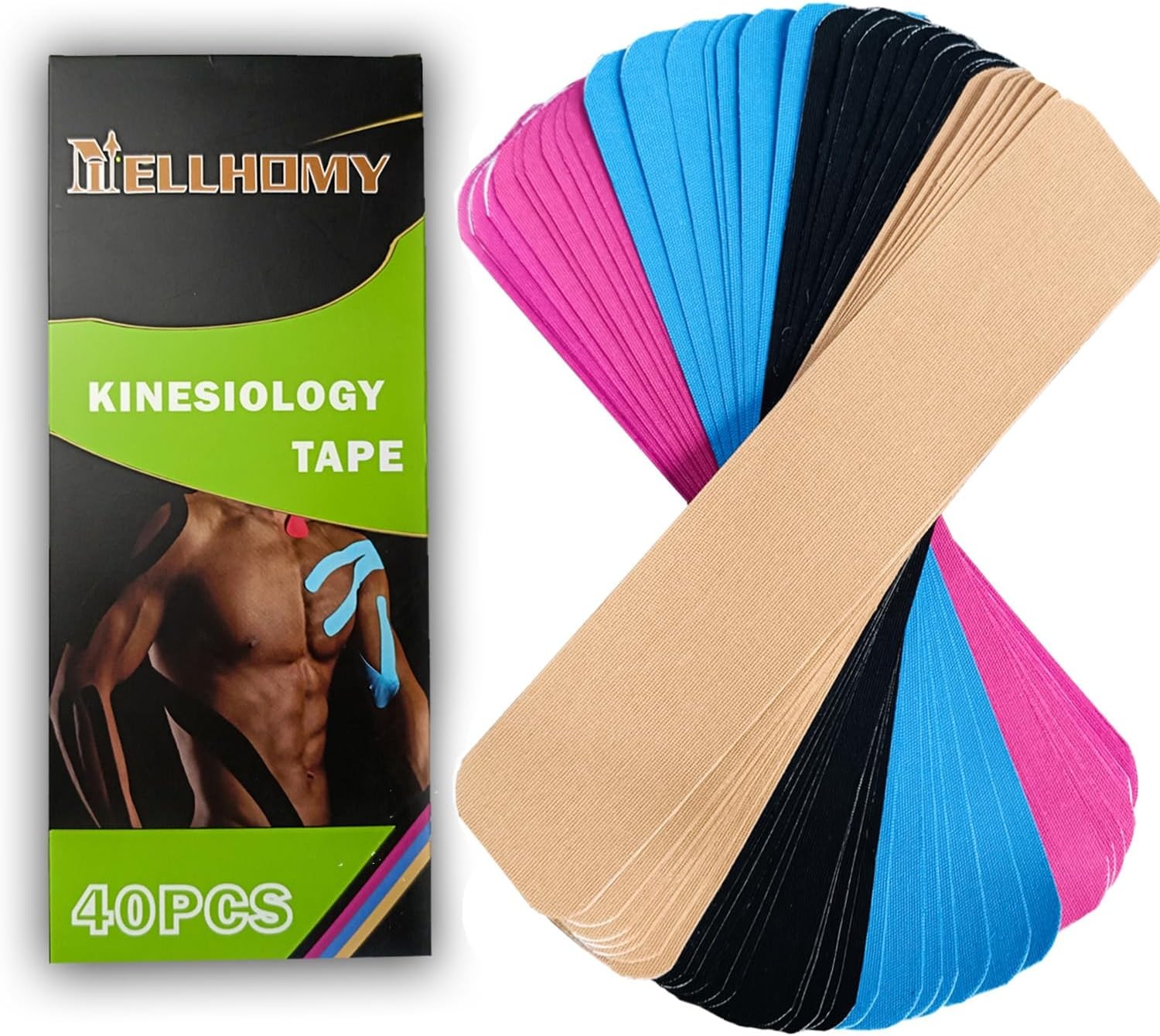 40 Strips Kinesiology Tape Precut Athletic Tape for Joints Support&Muscle Pain