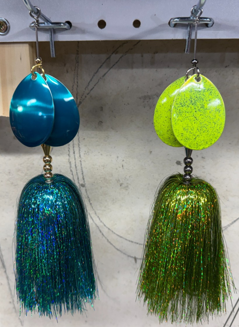 2 Musky Bucktail Lures. 8.5" Long. Brand New. Mustad Hooks. Free Shipping.