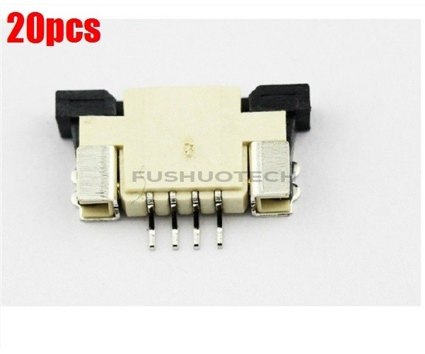 20Pcs 1.0MM 4-Pin Ribbon Connector 1Mm Zif Ffc Fpc Hdd Pitch Socket New ch #lk