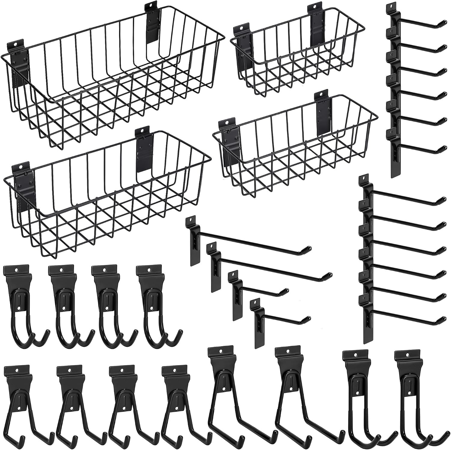 Heavy-Duty Slatwall Baskets & Hooks-Accessories for Standard Slatwall Panels