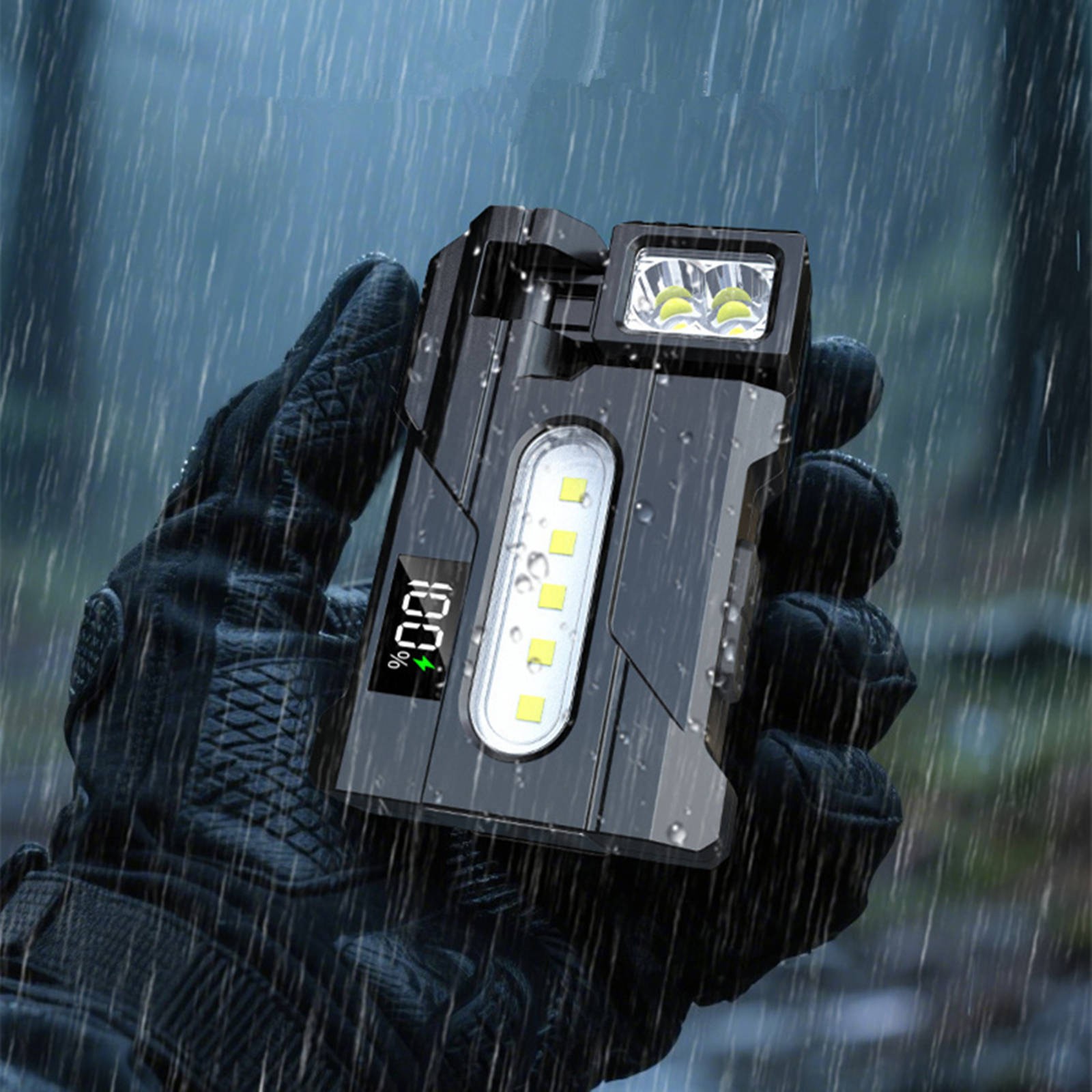 For Workshop Magnetic Work Light USB Rechargeable LED Flashlight 300 Lumen Lamp