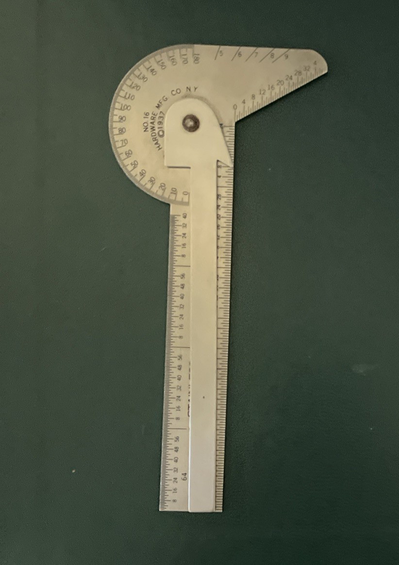 Viontage GENERAL HARDWARE #16 Stainless Steel Multi-Square Machinist Protractor