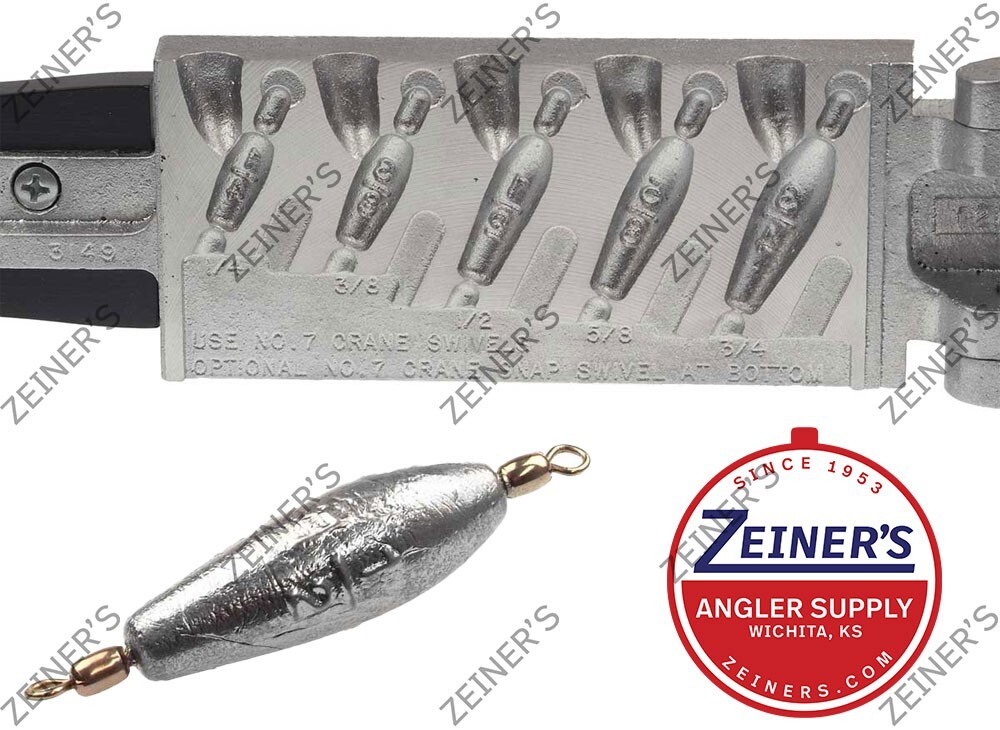 3149 Do-It Trolling Sinker Mold STR-5-A with 100 #7 Crane Swivels - 1/4 - 5/8 oz