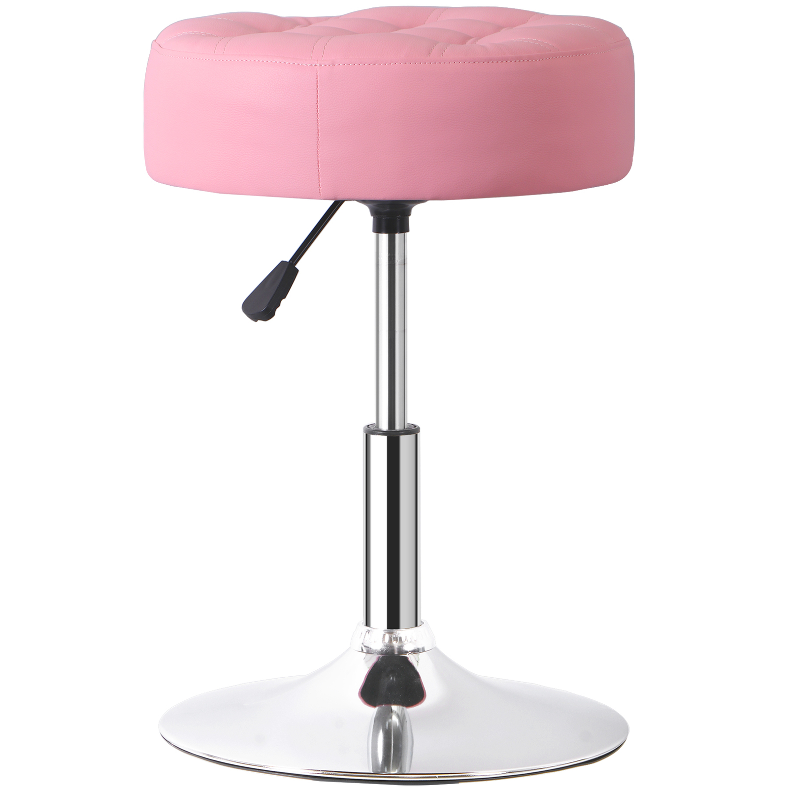 2 PCS Pink Vanity stool for Makeup Room Adjustable Height PU Leather Bar Stool