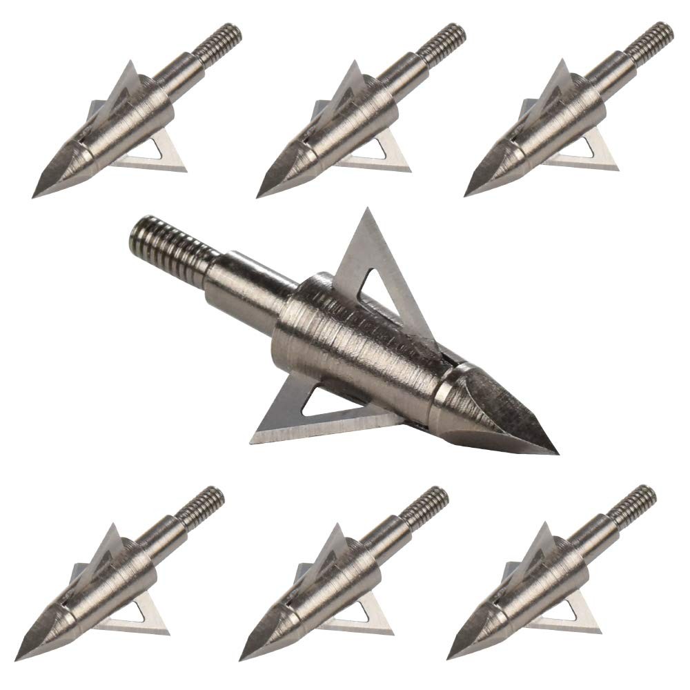 Bowhunting 125 Grain, 3 Blade Broadhead Steel Tips for Small, 125 grain