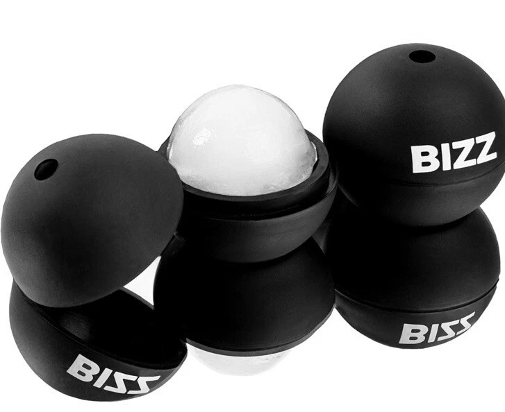 Large Ice Sphere Mold Set 2 Silicone Whiskey Ice Ball Maker Round Tray