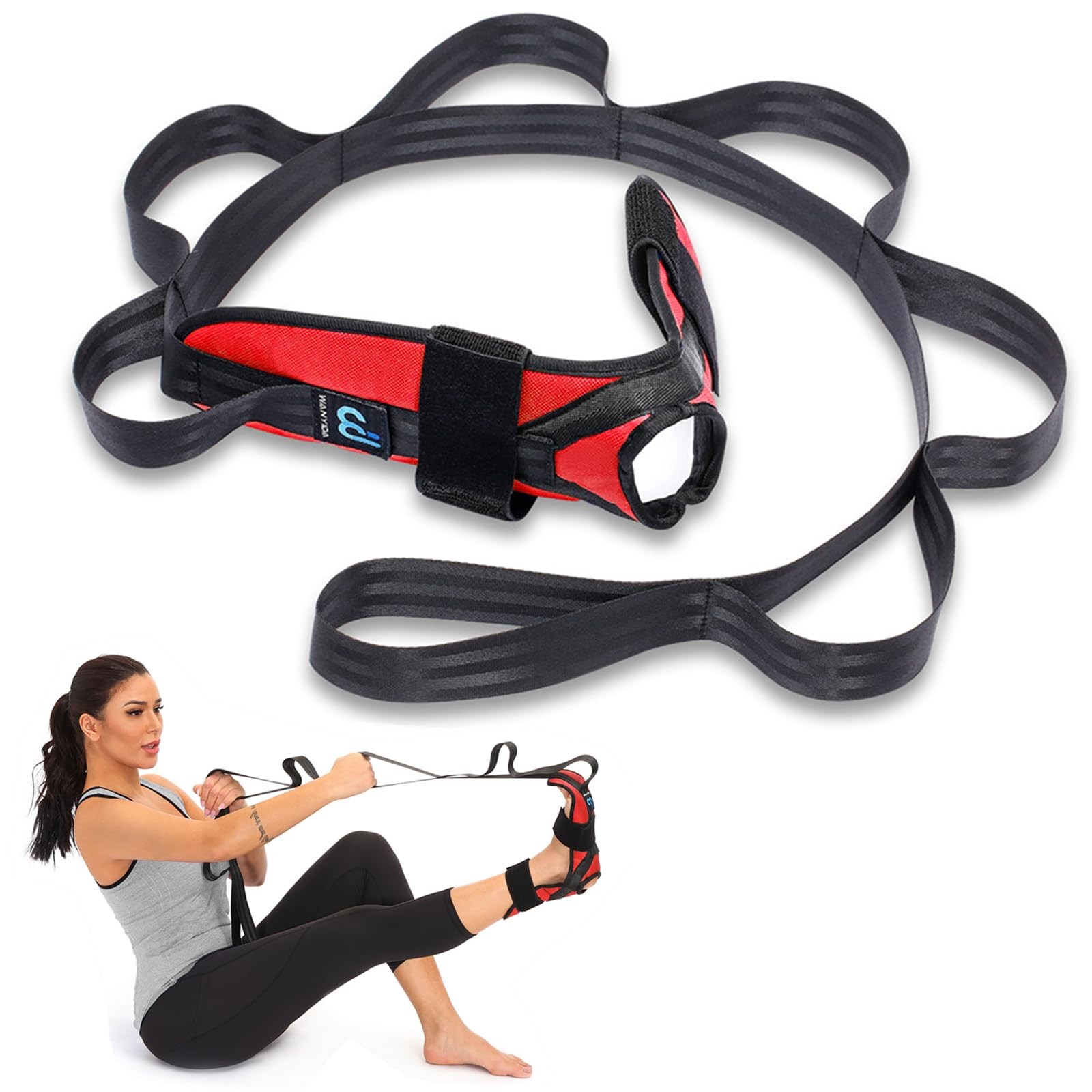 Foot Calf stretcher for Plantar Fasciitis, Achilles Tendonitis, One Size, Red