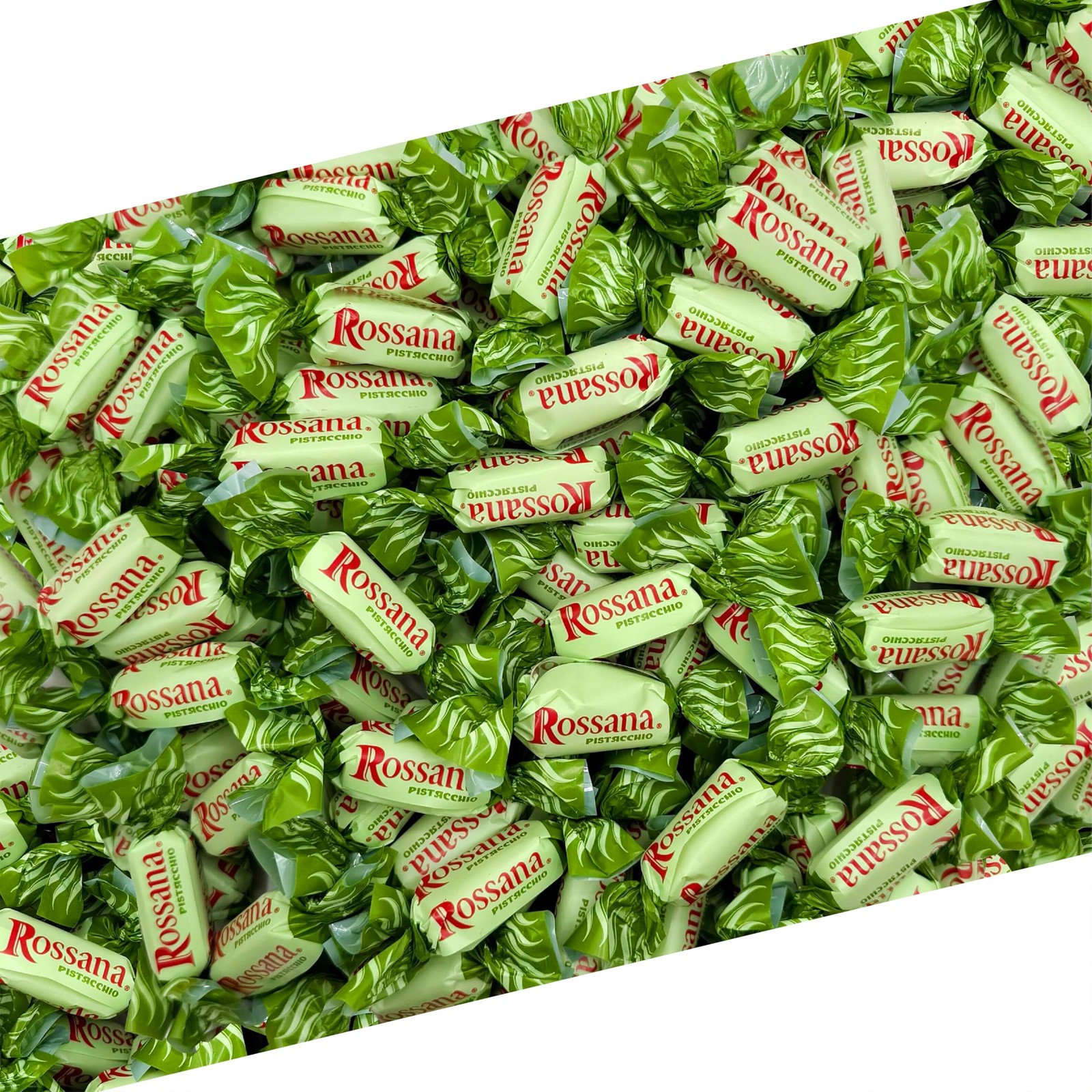 Fida Rossana Pistachio Hard Candy Individually Wrapped, 1 Lb Bag | Rossana Itali