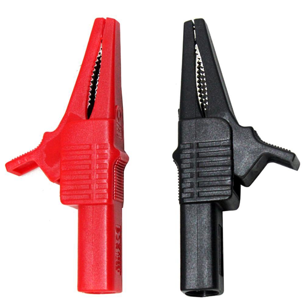 Two pairs Black/Red large crocodile clips Safety alligator clip 27262 USA Ship