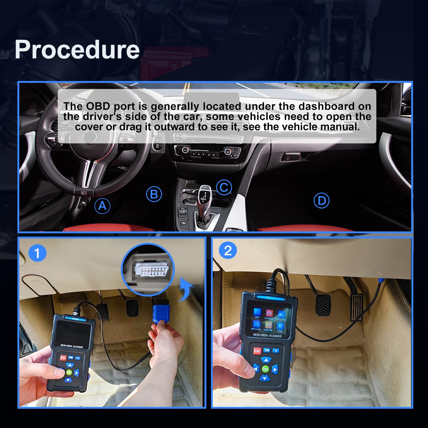 T200 OBD2 Car Diagnostic Scanner Engine Code Reader Battery Tester Smart