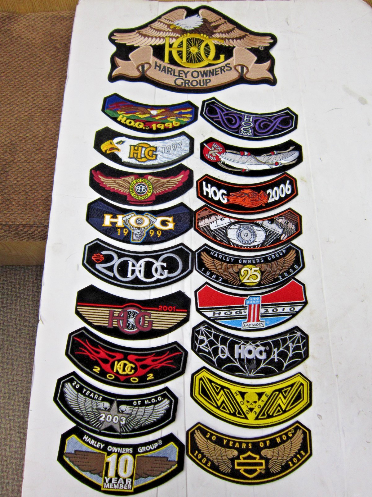HOG Harley Owners Group Patches 1996-2013 - 2009 + A FEW MORE HARLEY-DAVIDSON