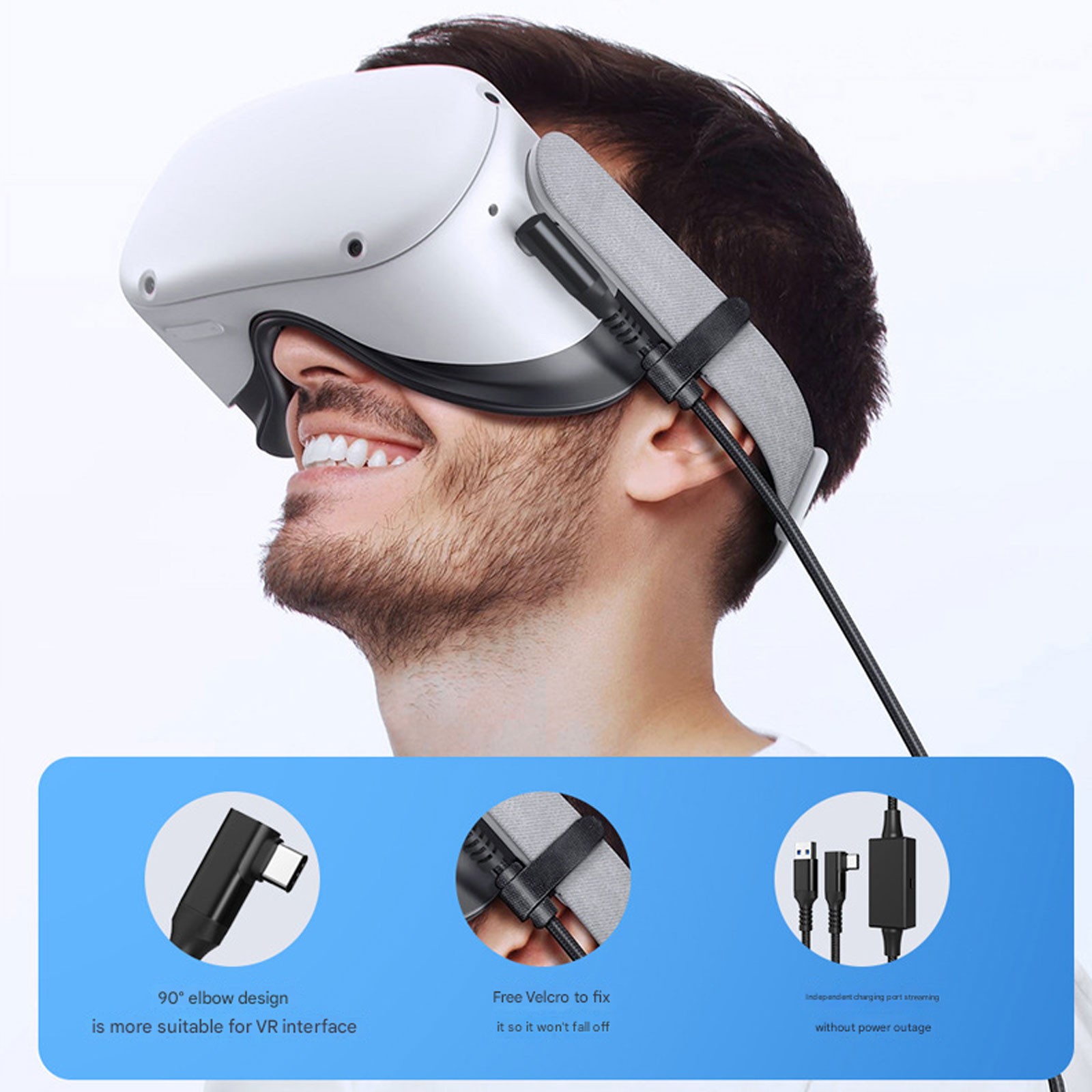Oculus Link Cable with Charging [16ft] for Meta Quest 3 Quest 2/Pro, Pico 4