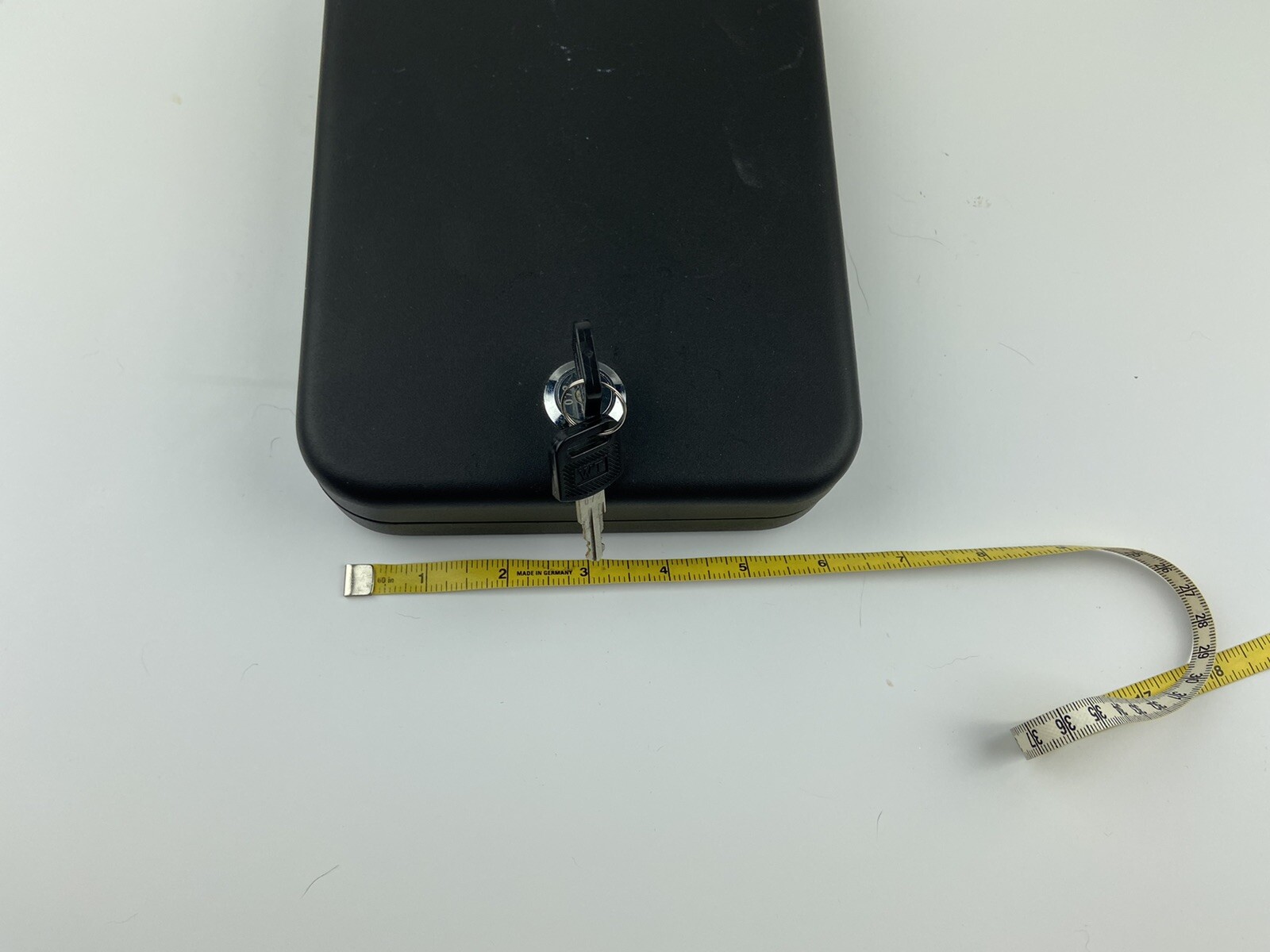 Portable Safe Box with Key 9.5 x 6.5 Inches Compact Small Lock Box