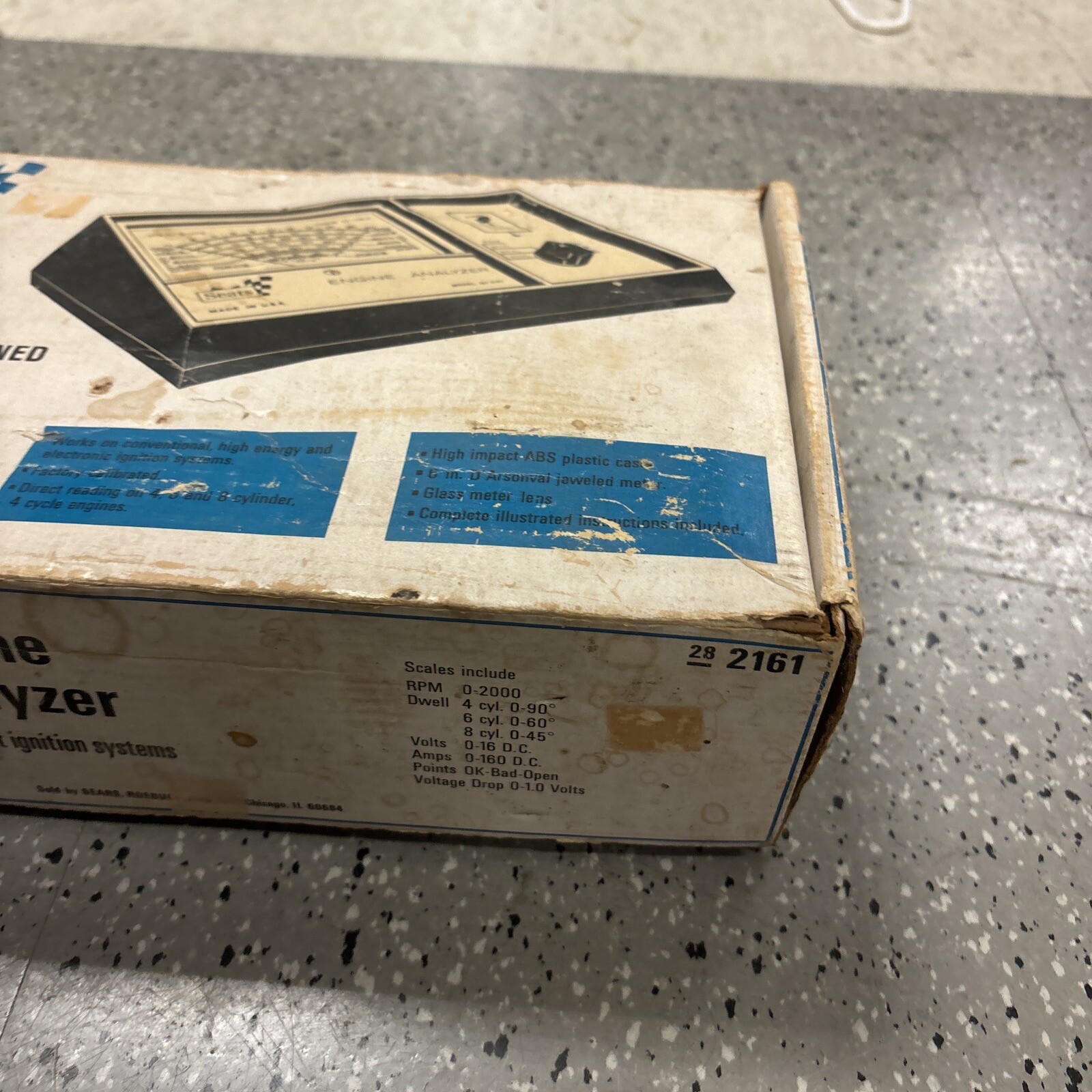 VINTAGE SEARS ENGINE ANALYZER 28-2161 for 12 Volt Ignition Systems USED