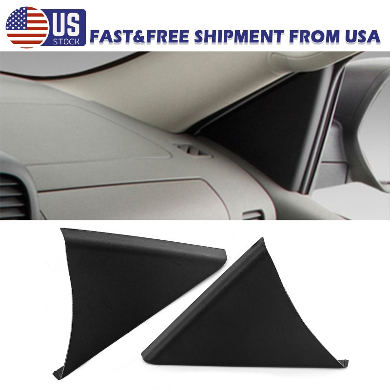 2x Inside Mirror Triangle Cover Trim For 2007-14 Chevrolet Silverado GMC Sierra