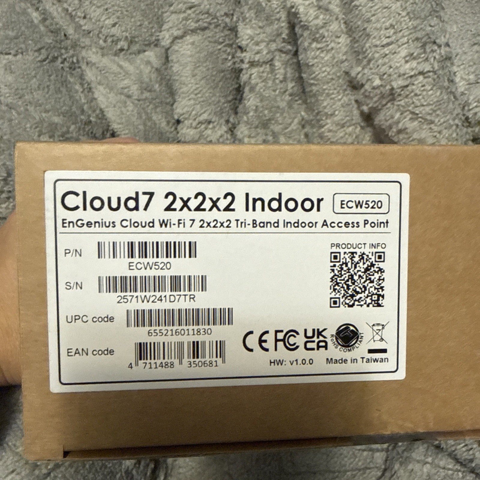 EnGenius ECW520 Cloud Managed 2x2x2 Indoor Tri-Band Wi-Fi 7 Access Point