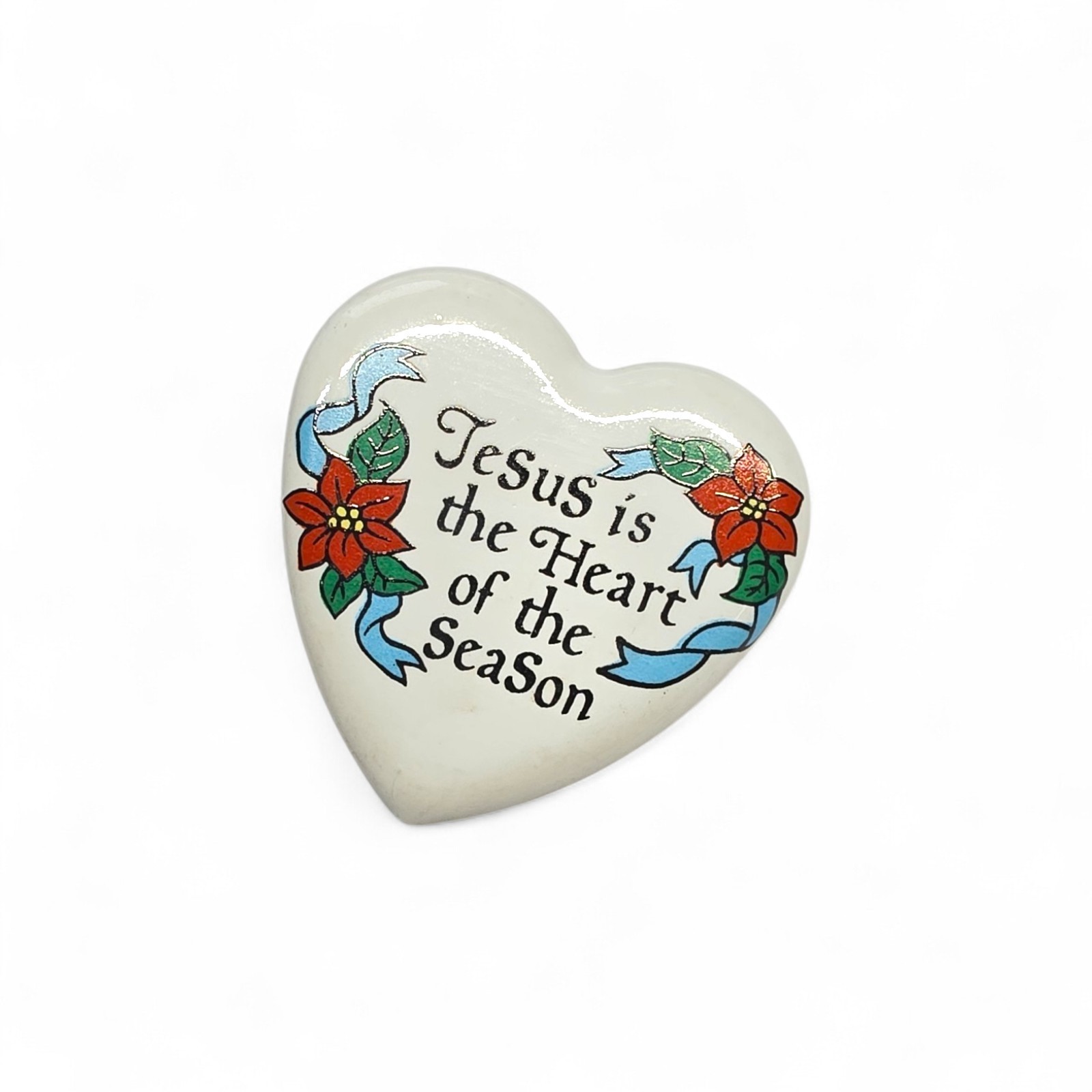 Vintage 1994 Hallmark “Jesus is the Heart of the Season” heart-shaped pin