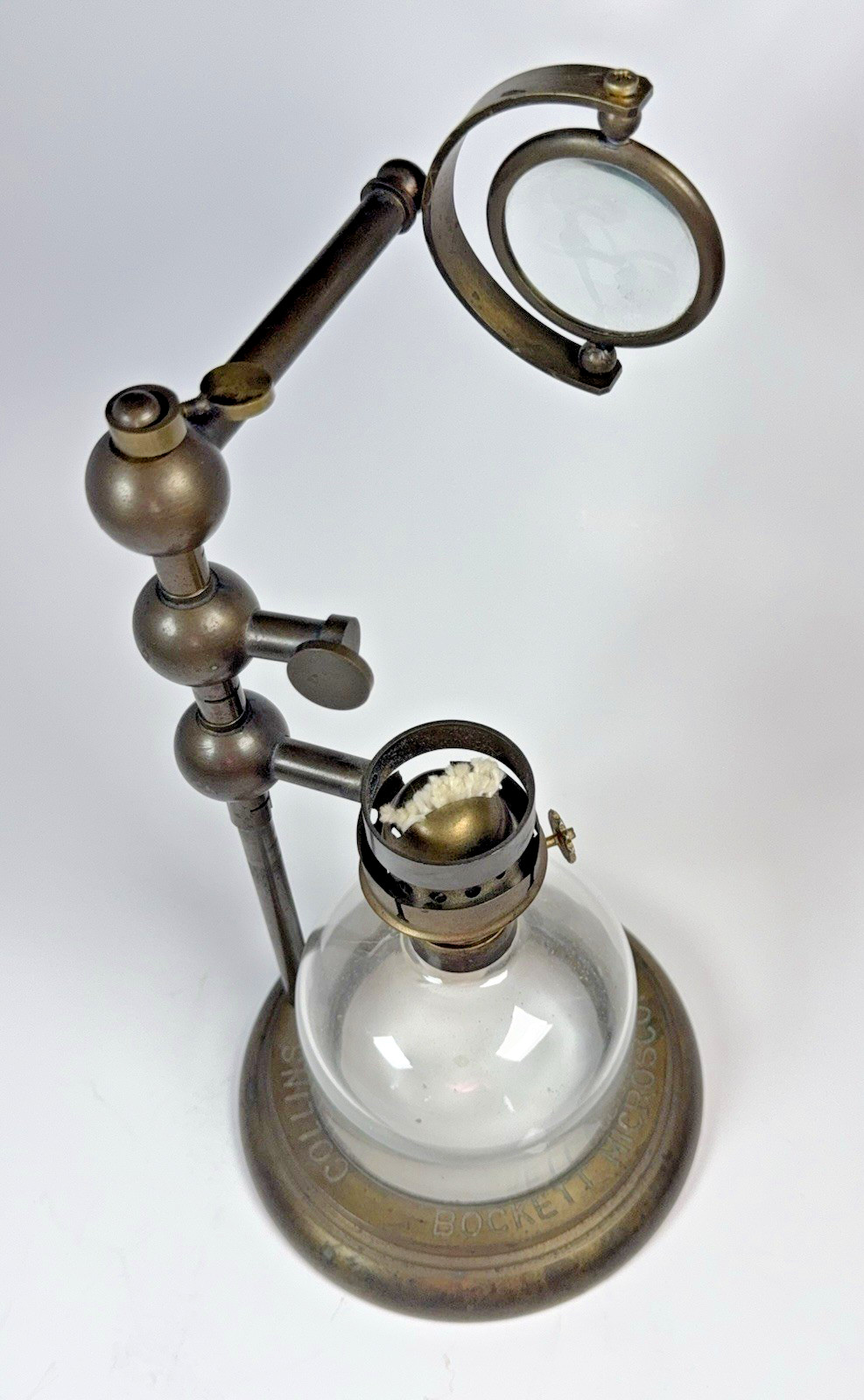 Antique Microscope Lamp Oil/Alcohol - Bockett Collins