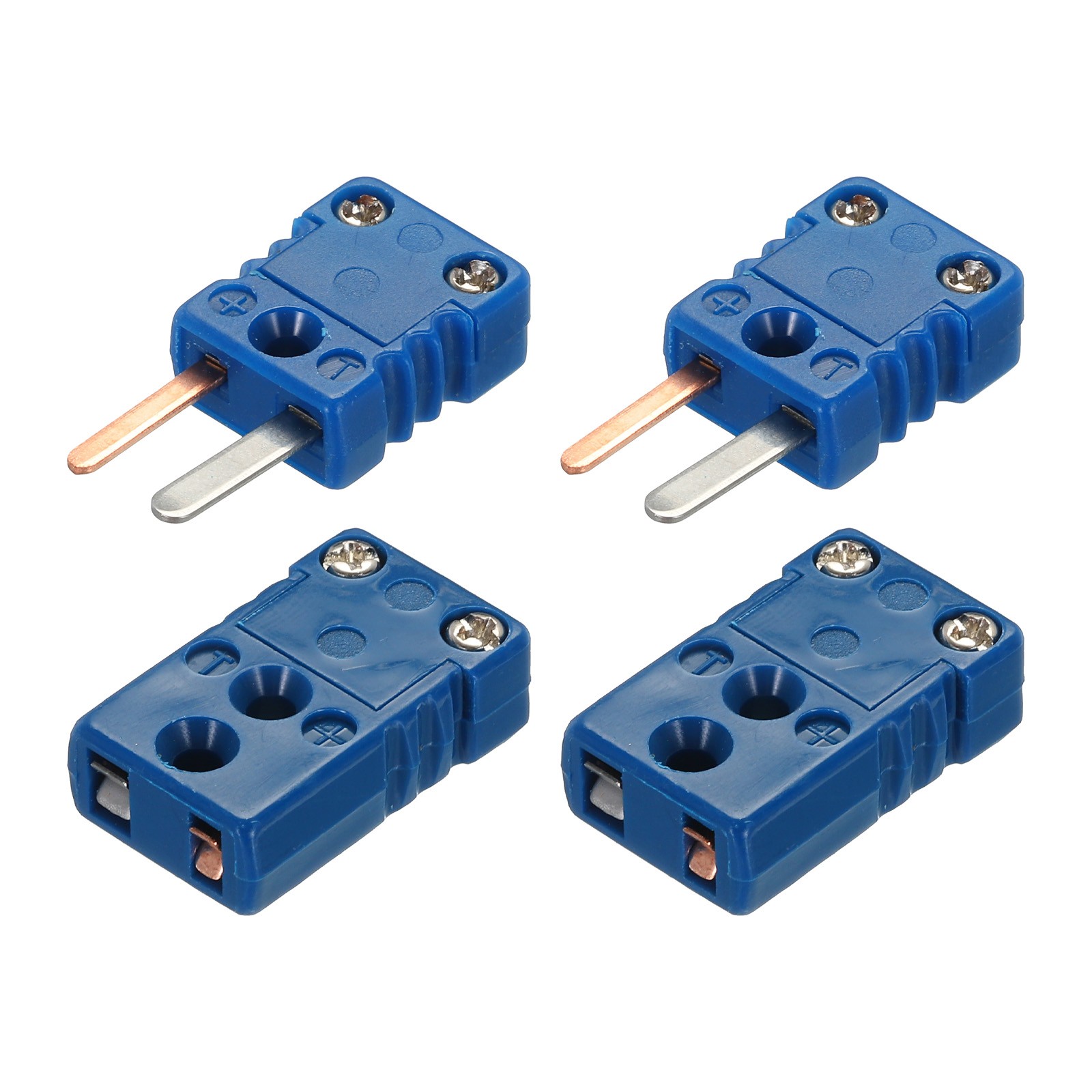 2 Set T Type Thermocouple Wire Connectors Female Male Plug Temperatures 200°C