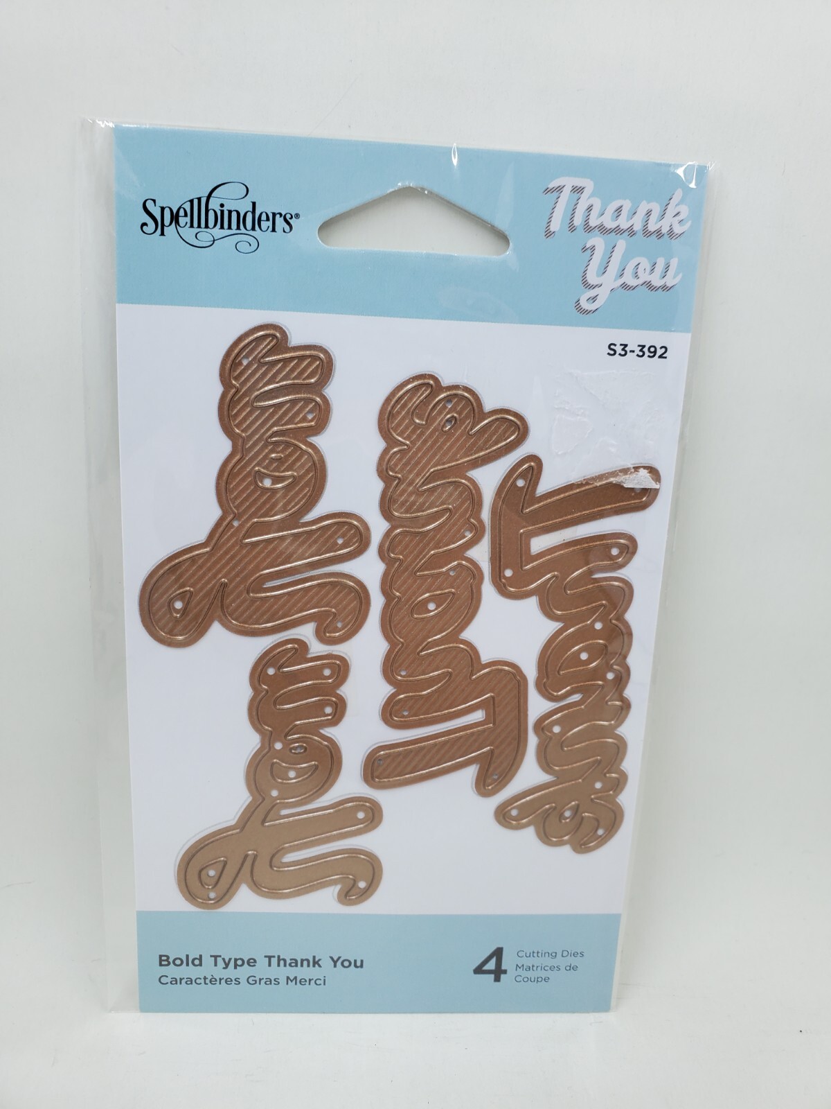 SP1 Spellbinders Bold Type Thank You 4pc Metal Die Set New