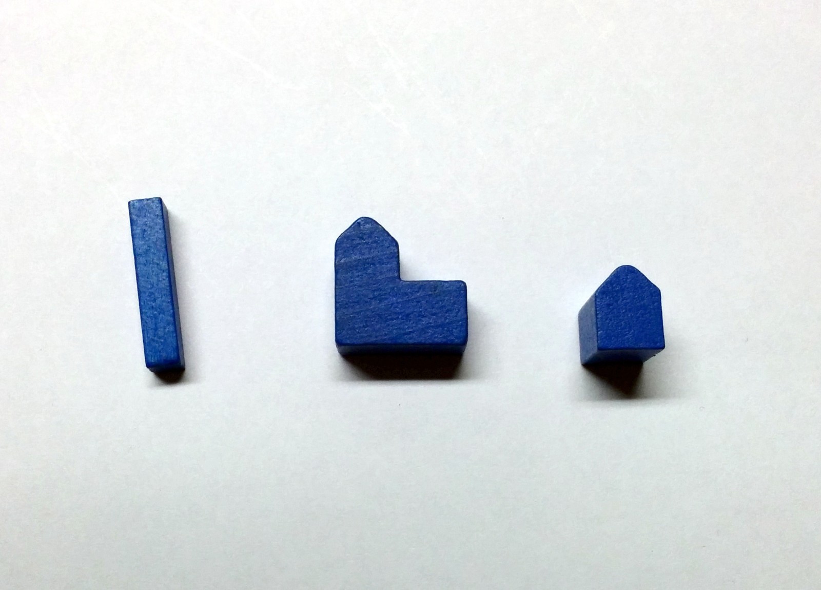 Set of Wood Pieces for Settlers of Catan: roads, settlements & cities - Blue