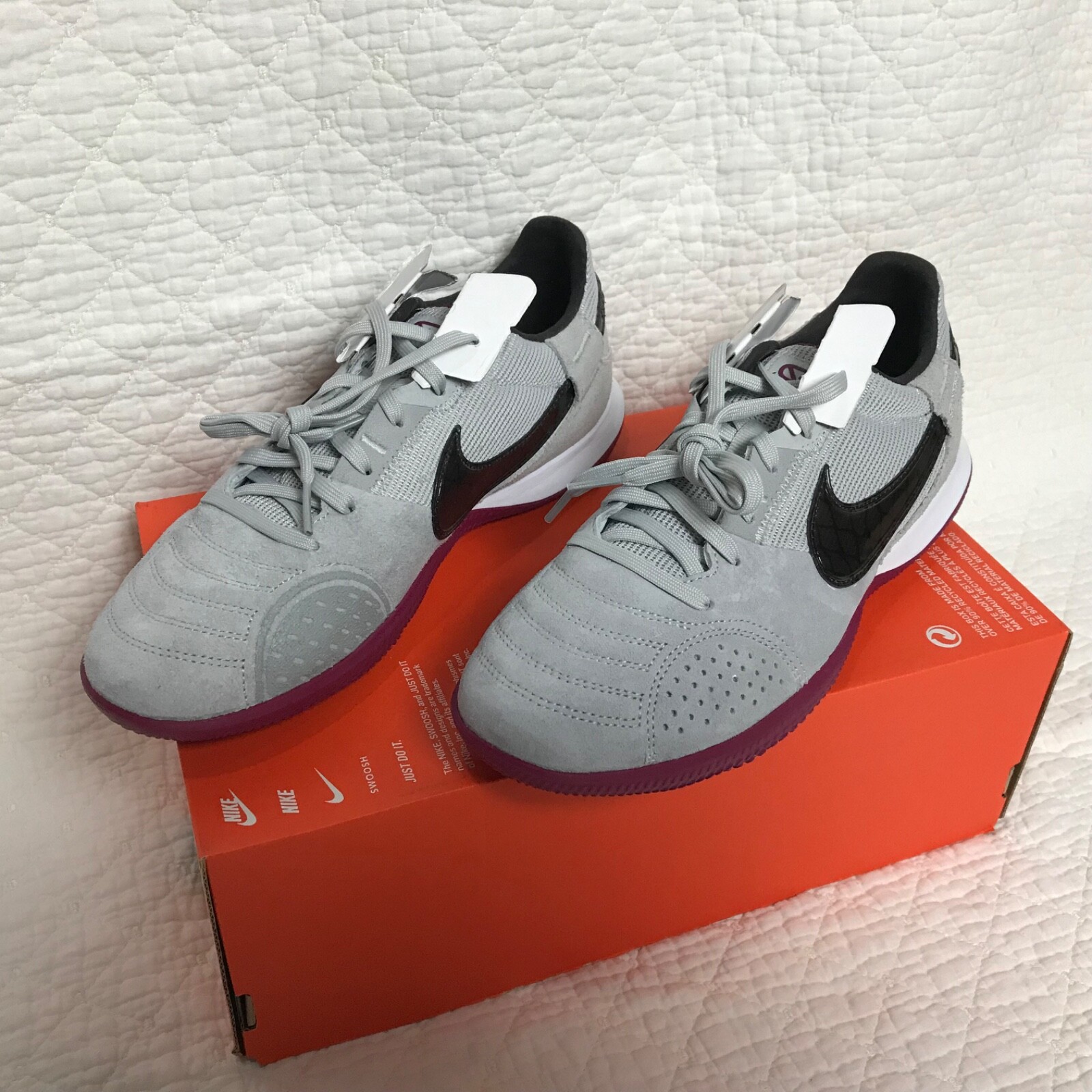 Nike Streetgato Indoor Soccer Shoes Mens SZ 8.5 Gray Fog DC8466-021 NWOB