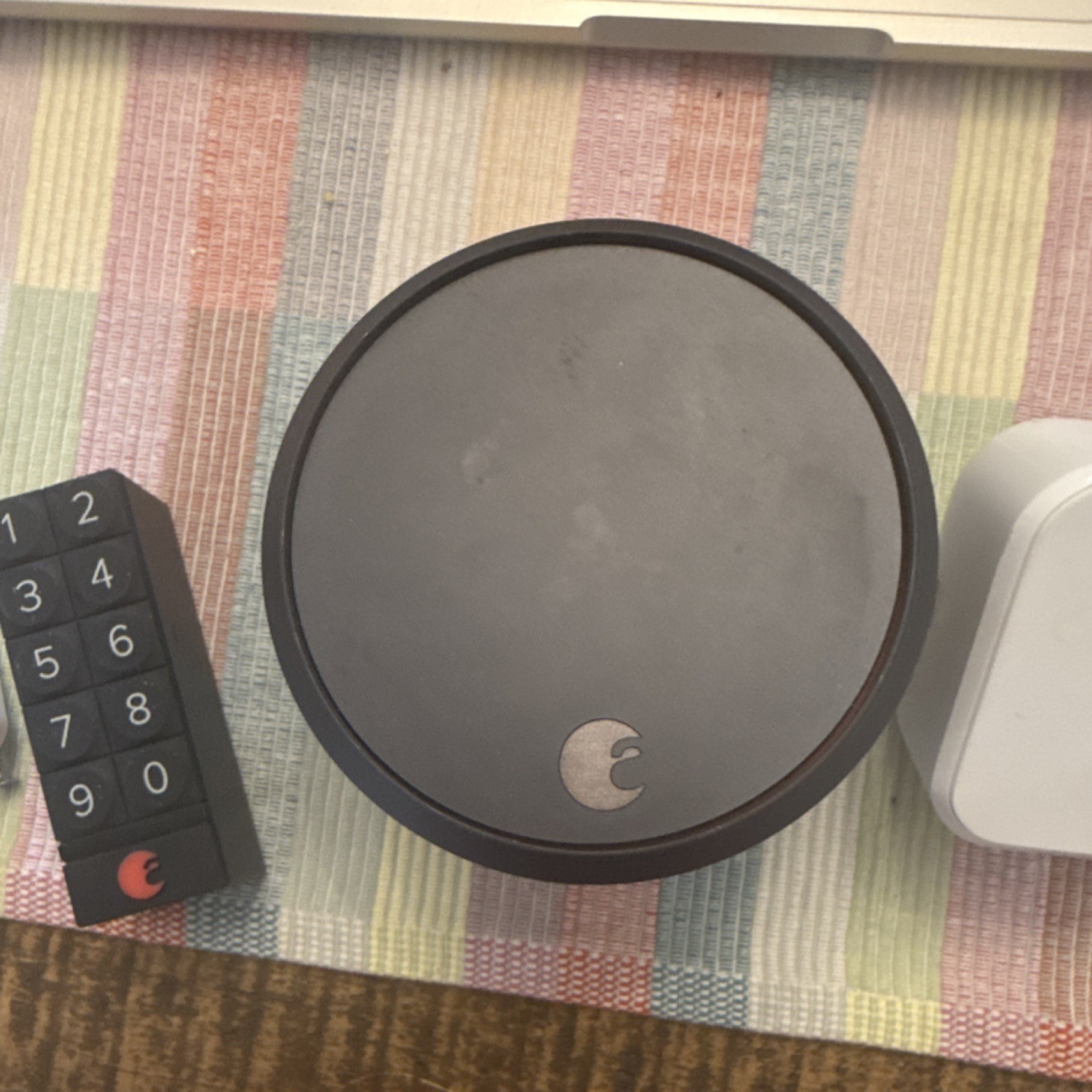 August Keypad Smart Lock System, Home Automation, Alexa & HomeKit, Black/White