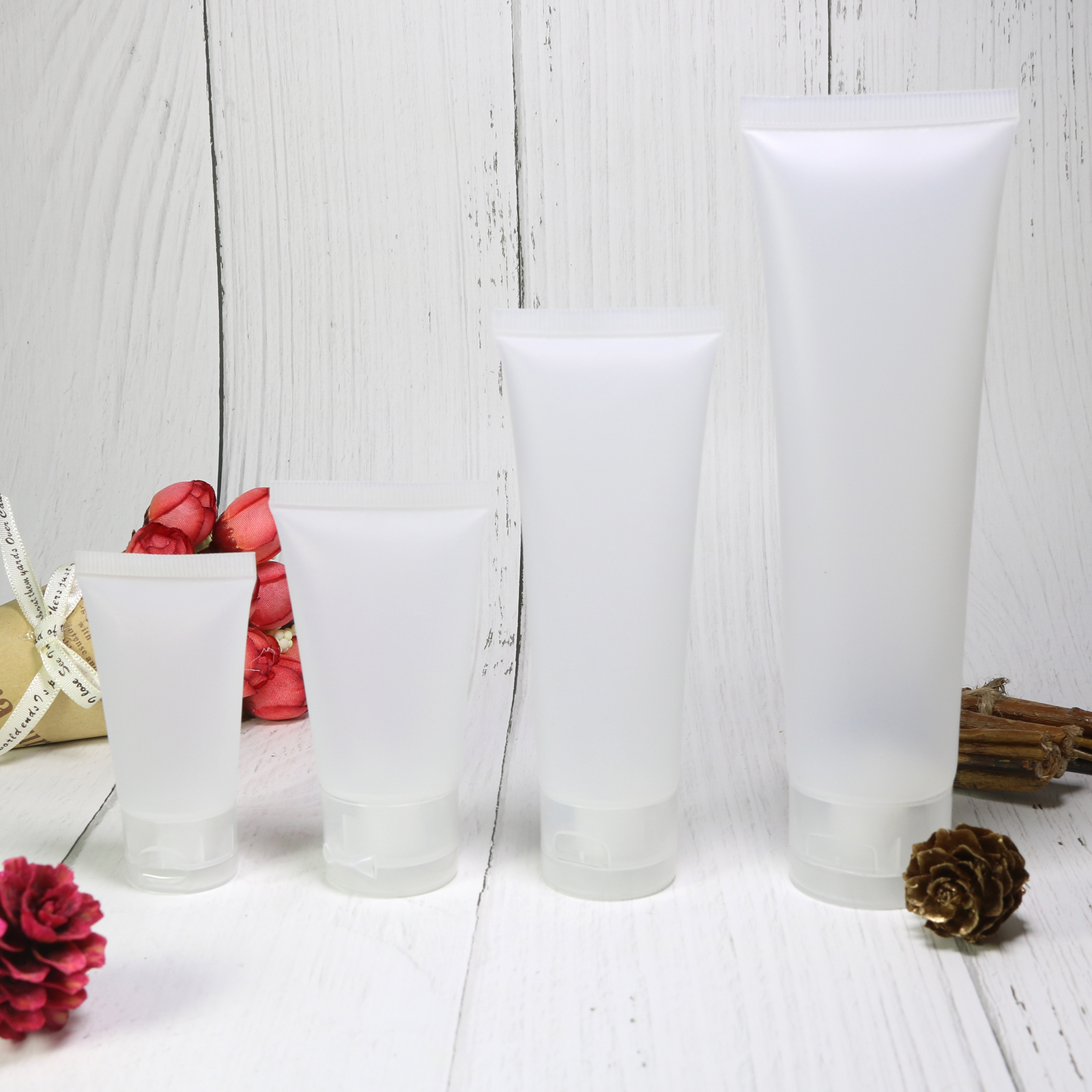 TSA Approved Frosted Plastic Squeeze Tube Bottle for Lotion/Sunscreen/Face Cream