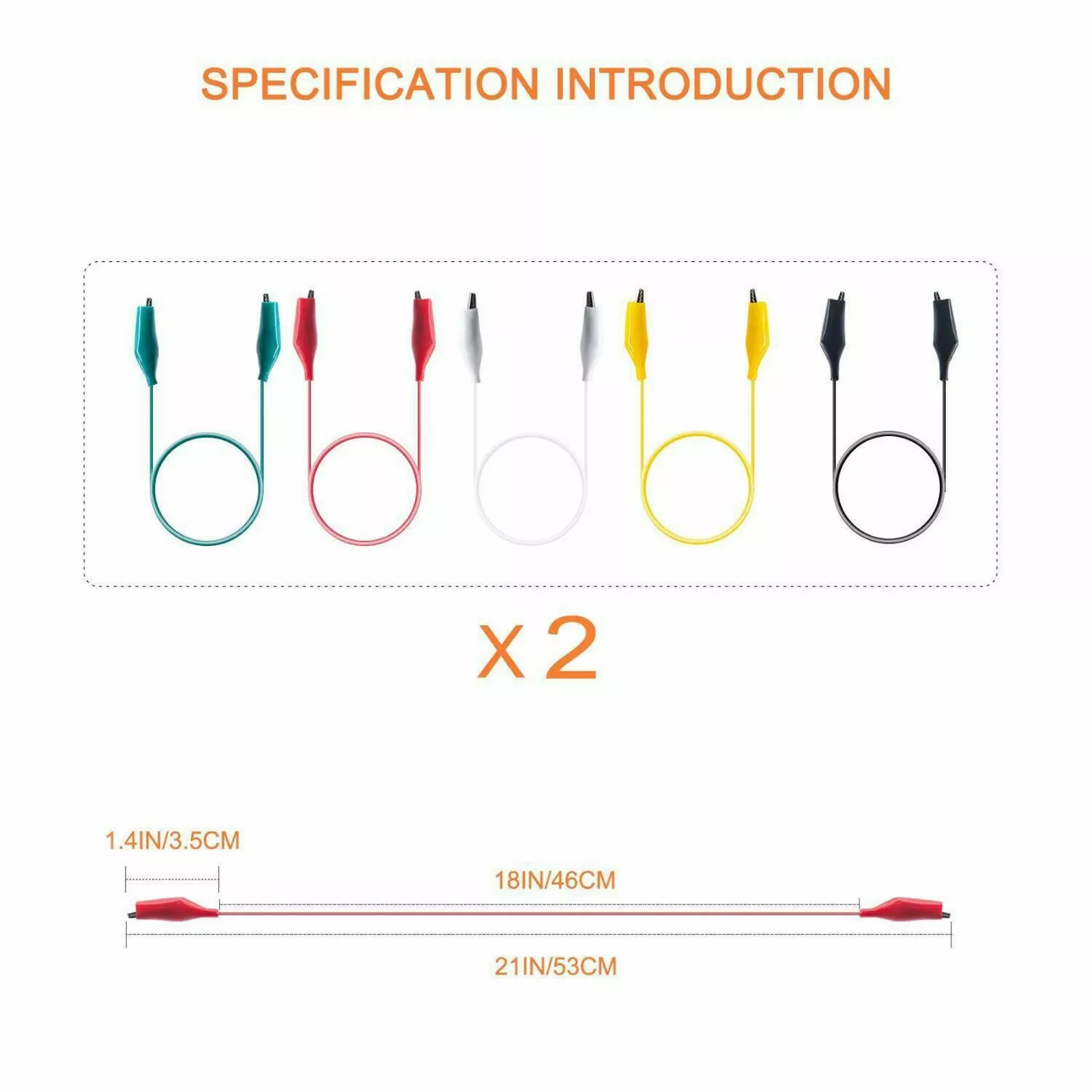 Test Leads Set Jumper Wire With Alligator Clips 10 Pack Multi Color Set
