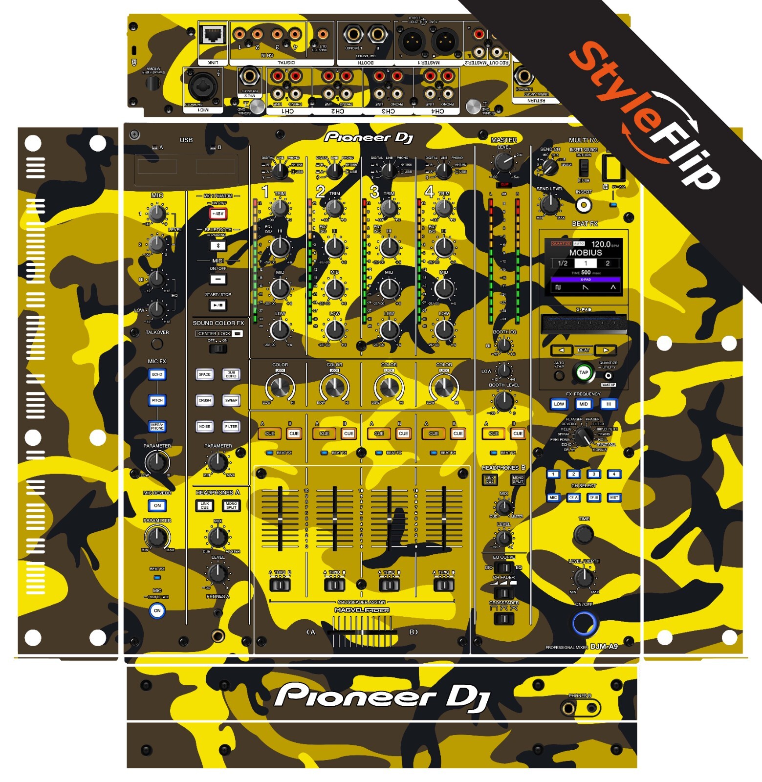 Pioneer DJM-A9 Skin | Yellow Camo | Protective Decal | StyleFlip Skins