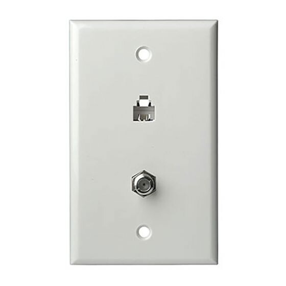 SCP - 4C TELEPHONE + CATV F-TYPE - WALL PLATE - 10 EA/PER PACK