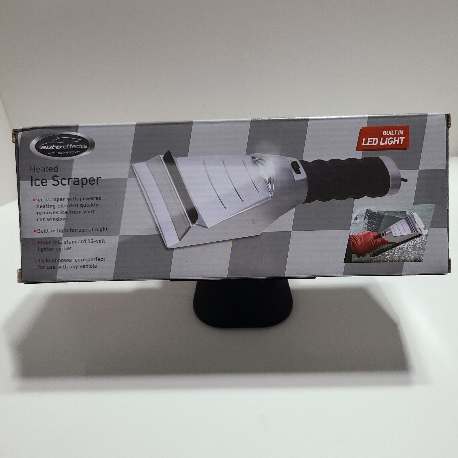 Heated 10" Ice Scraper with Built-In LED Light by Meridian Point.