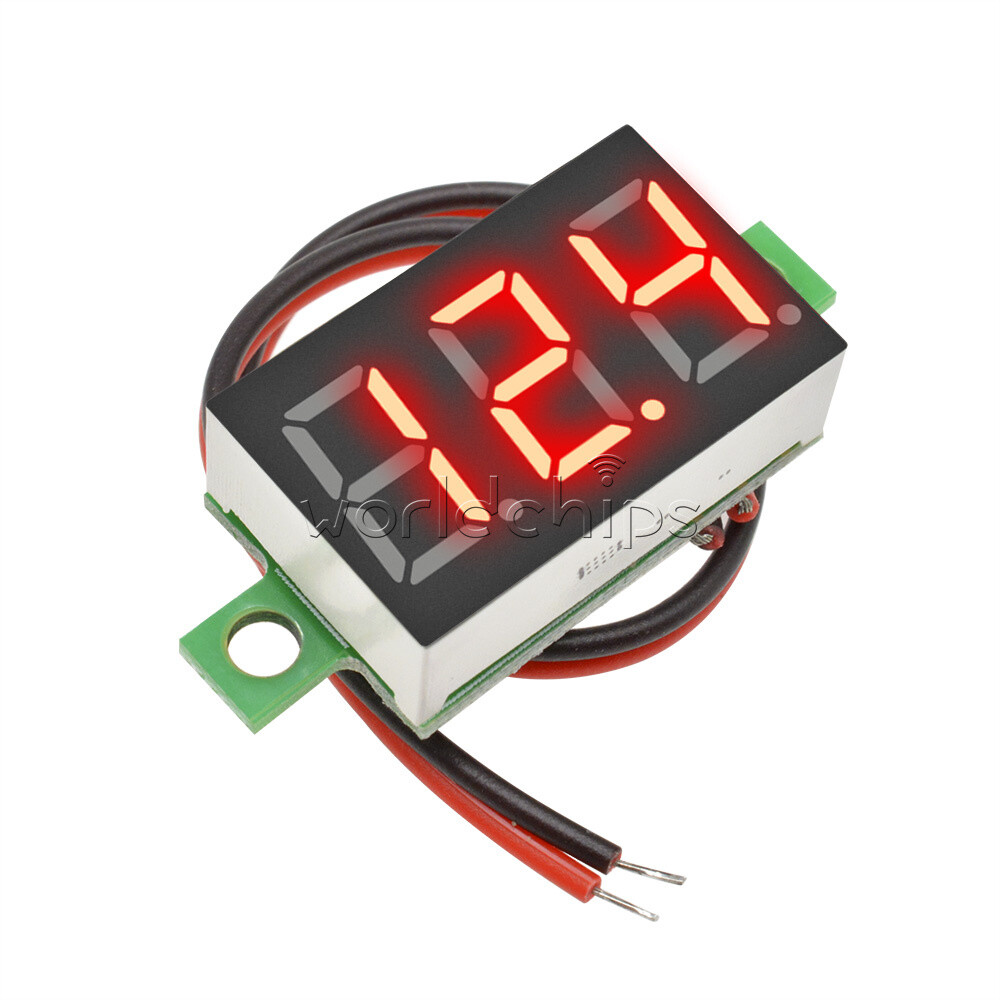 0.36 inch Red Mini LED Panel Voltmeter Voltage Meter 2 Wire 3-Digital 4V~30V