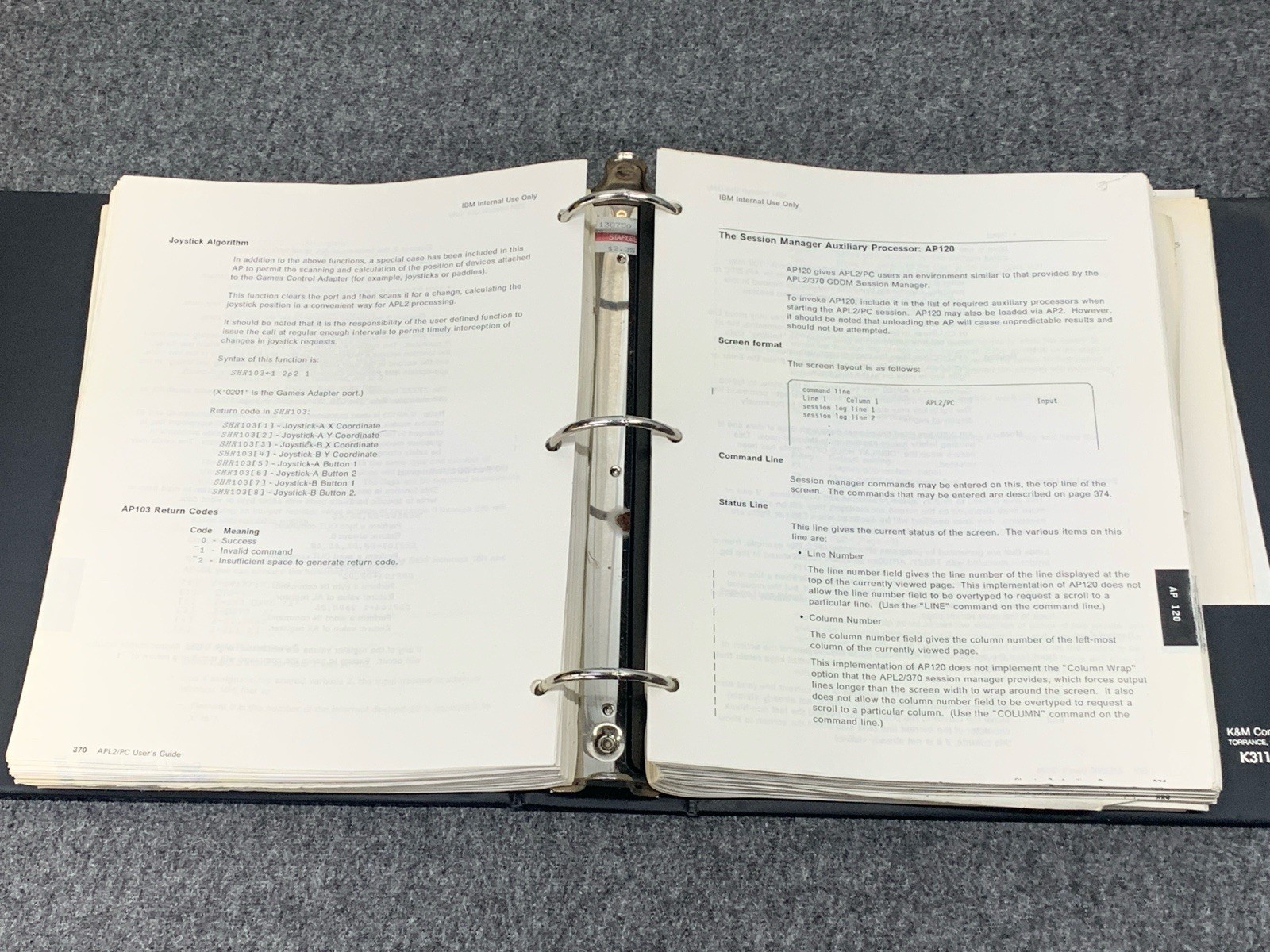 Vintage IBM APL2 Programming: APL2 for IBM PC User's Guide Version 1.02