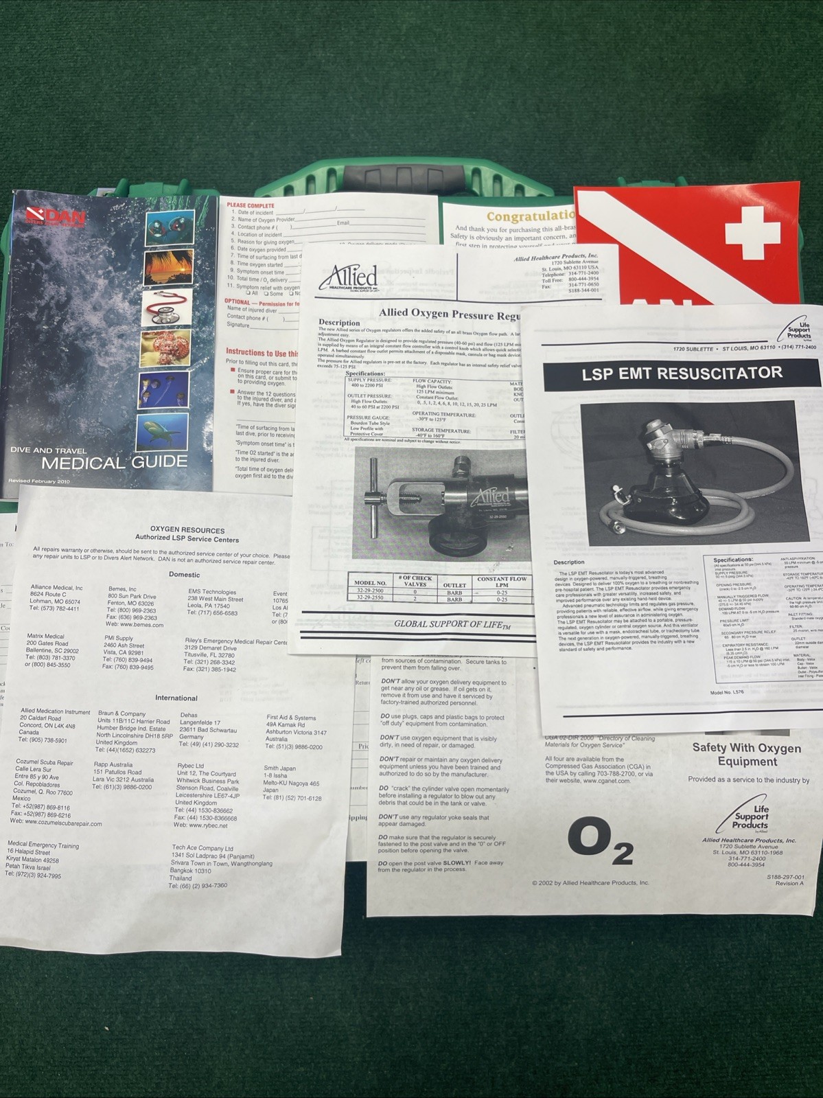 Divers Alert Network Scuba Rescue Pack Emergency Oxygen EMS PRO