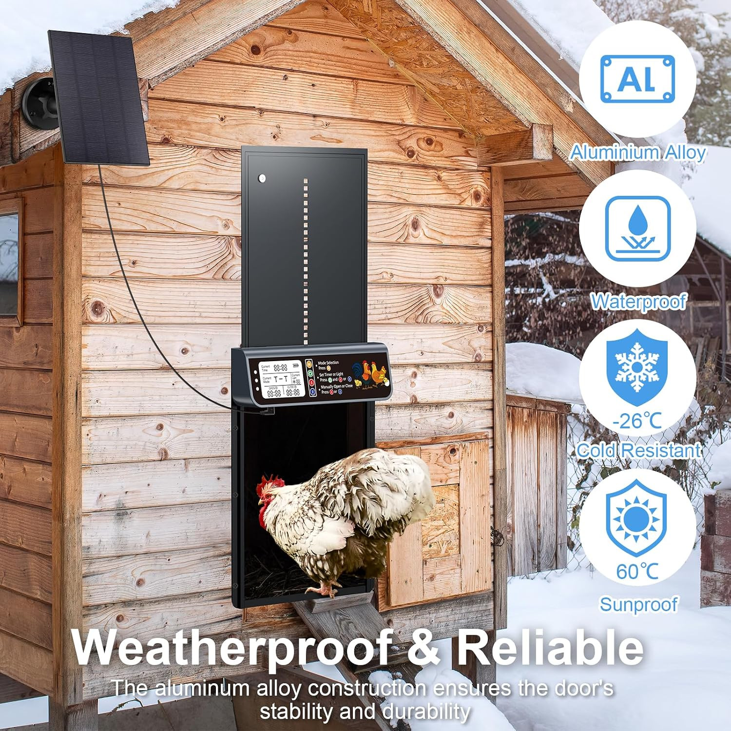 Automatic Chicken Coop Door Solar Powered with Timer & Light Sensor | Automatic