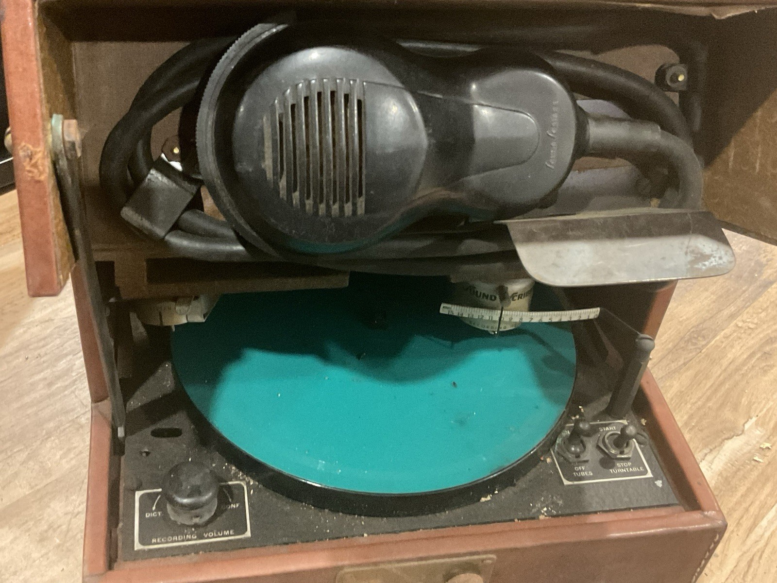Vintage 1940s Sound Scriber Record Playback Disk Dictation Machine Dictaphone