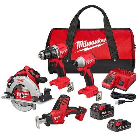 Milwaukee Tool 3693-24Cx Cordlesstoolkit,(1)2.0Ah;(1)4.0Ah