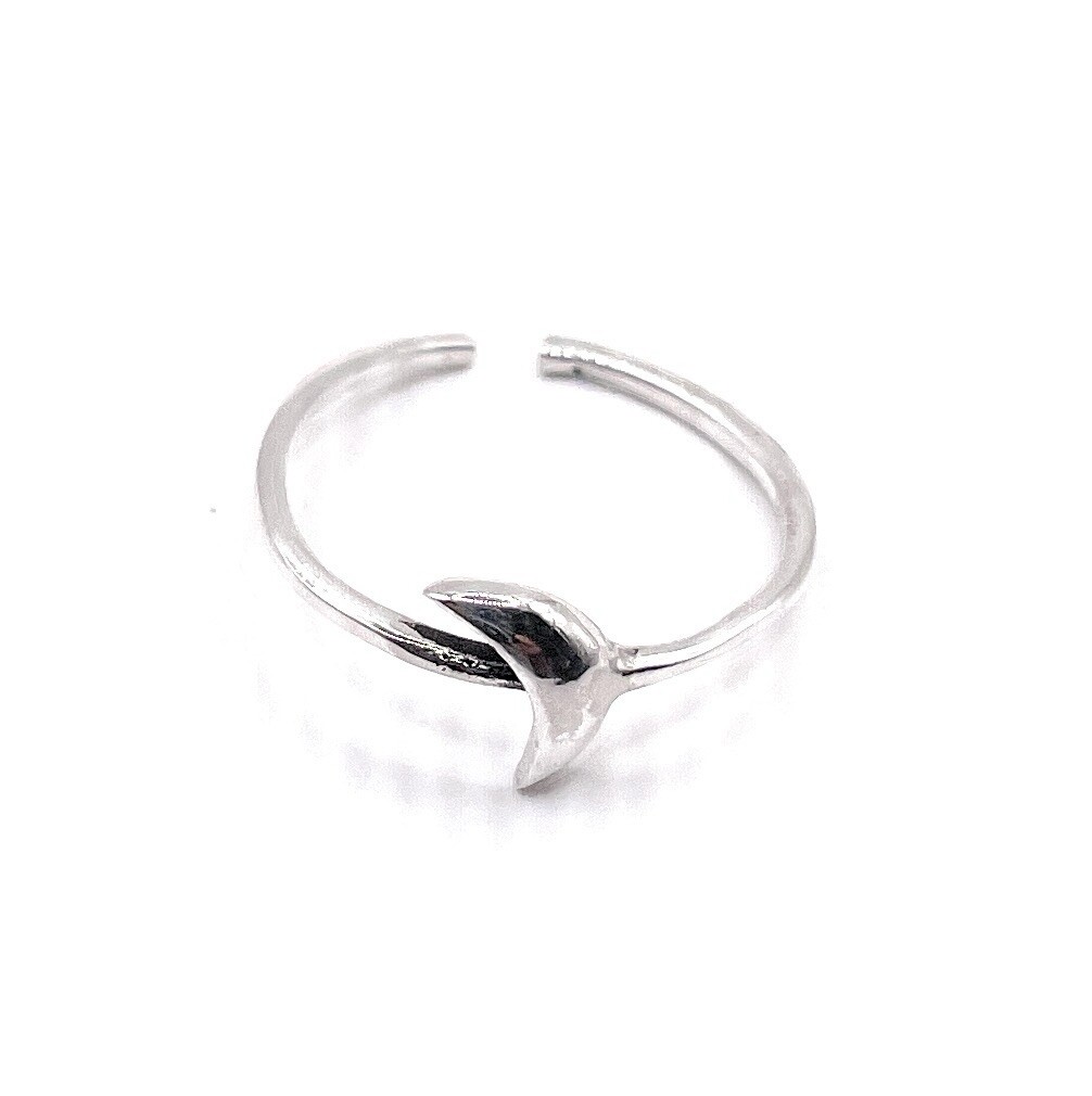 Solid Sterling Silver Crescent Moon Toe Ring