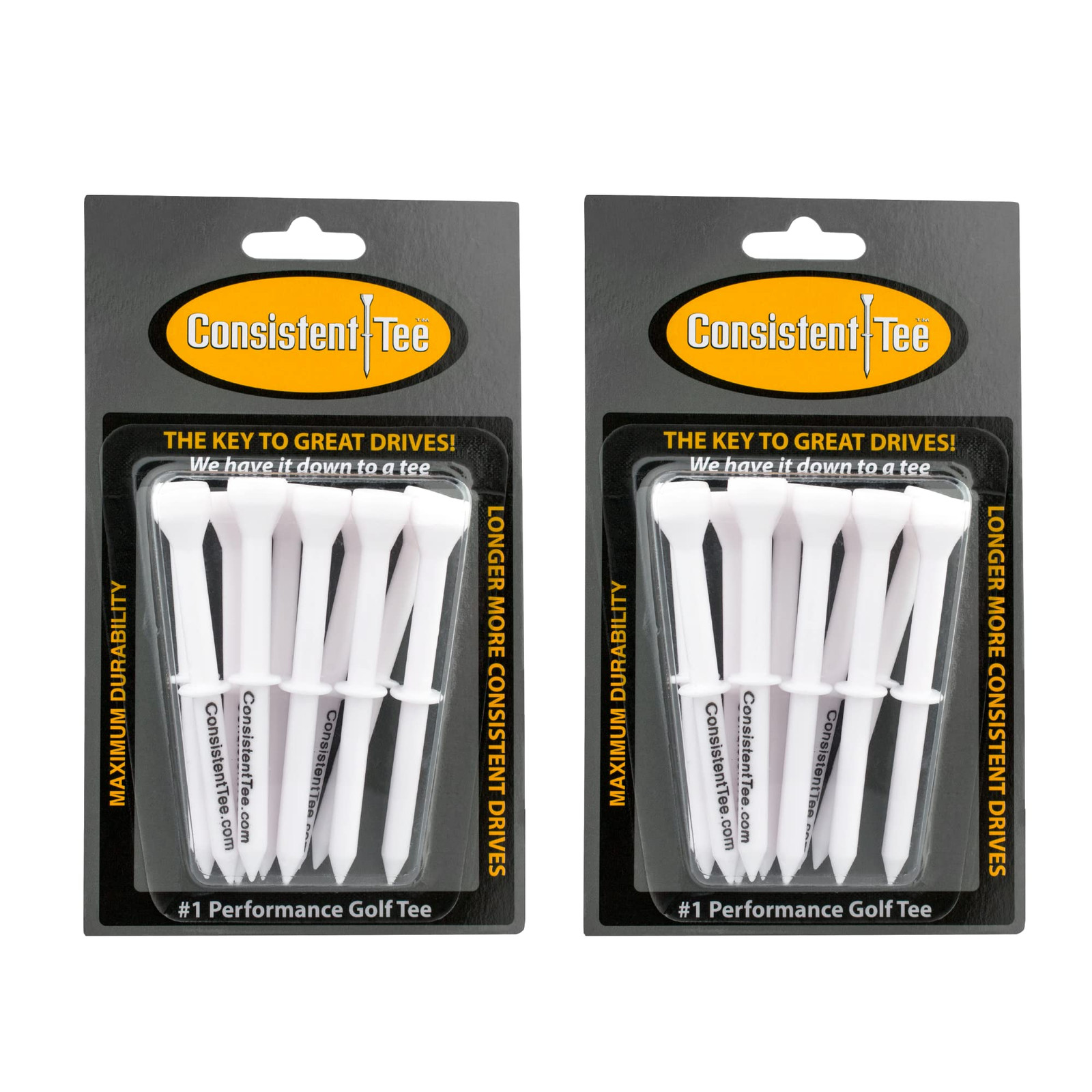Consistent Golf Tees 3 1/4" WHITE - 2 Pack
