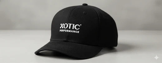 Casual Baseball Cap Hat Embroidered Logo "XOTIC PERFORMANCE" Adjustable Black