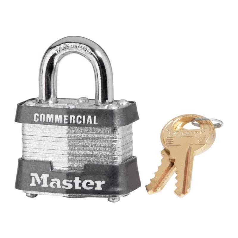 Master Lock 3KA#3484 4-Pin Tumbler Laminated Steel Padlock 9/32 in. (Pack of 6)