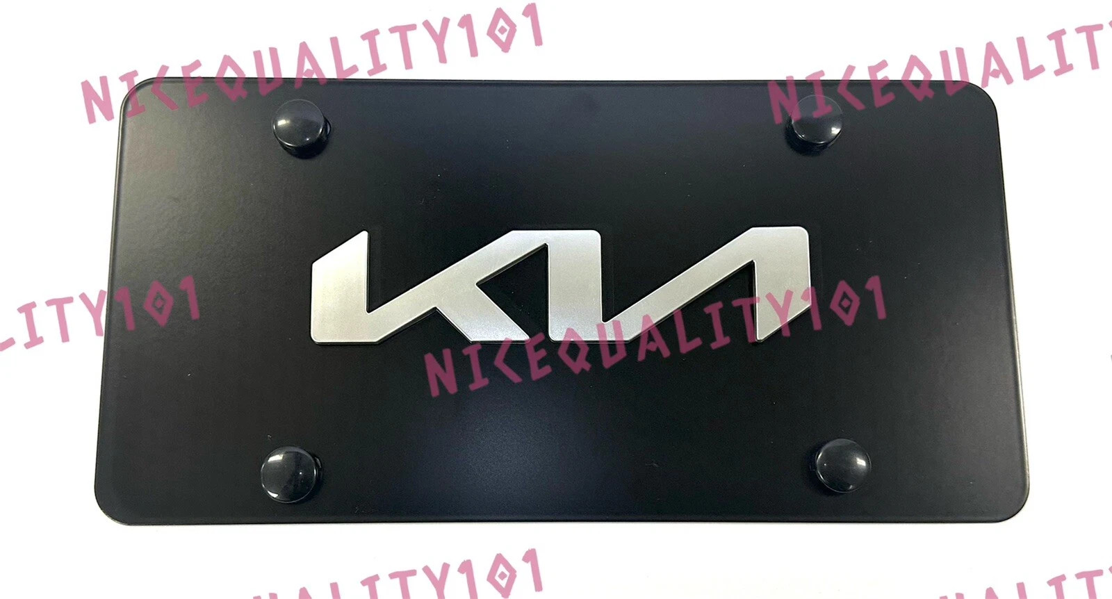 3D Silver Sorento Sportage Front Black Matte Finished License Plate Frame Holder