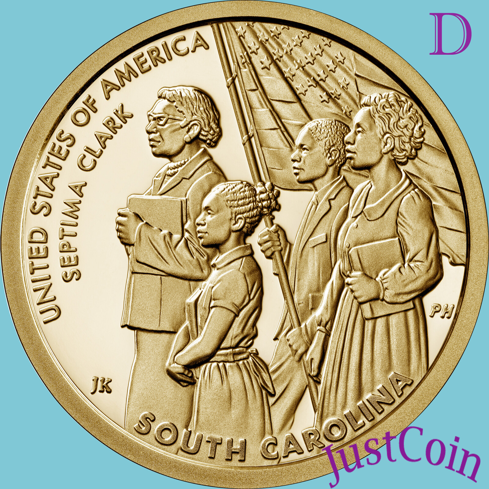 2020-D INNOVATION DOLLAR SEPTIMA CLARK (SC) UNCIRCULATED GOLDEN DOLLAR