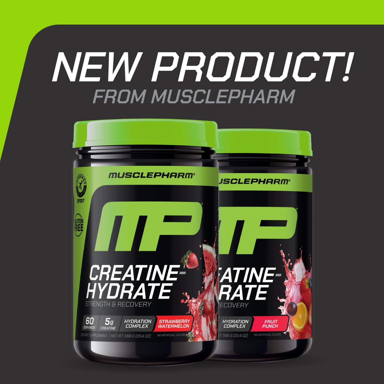 Muscle Pharm Creatine Monohydrate Hydration Complex-Strawberry Watrmln 60 serve