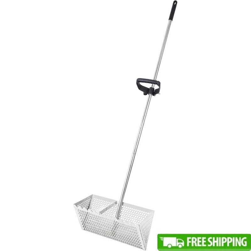 Detachable Sand Flea Rake Stainless Steel Handle Shark Tooth Screen Beach Tool