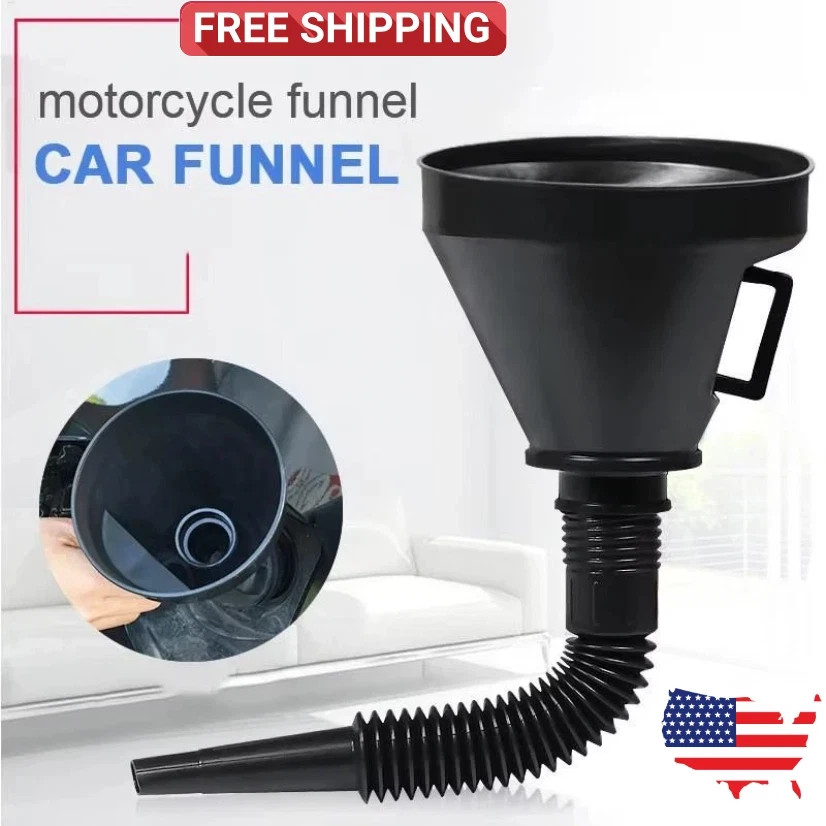Flexible Large Funnel Oil Water Gas Fuel Spout Funnel for Car Motorcycle Boat