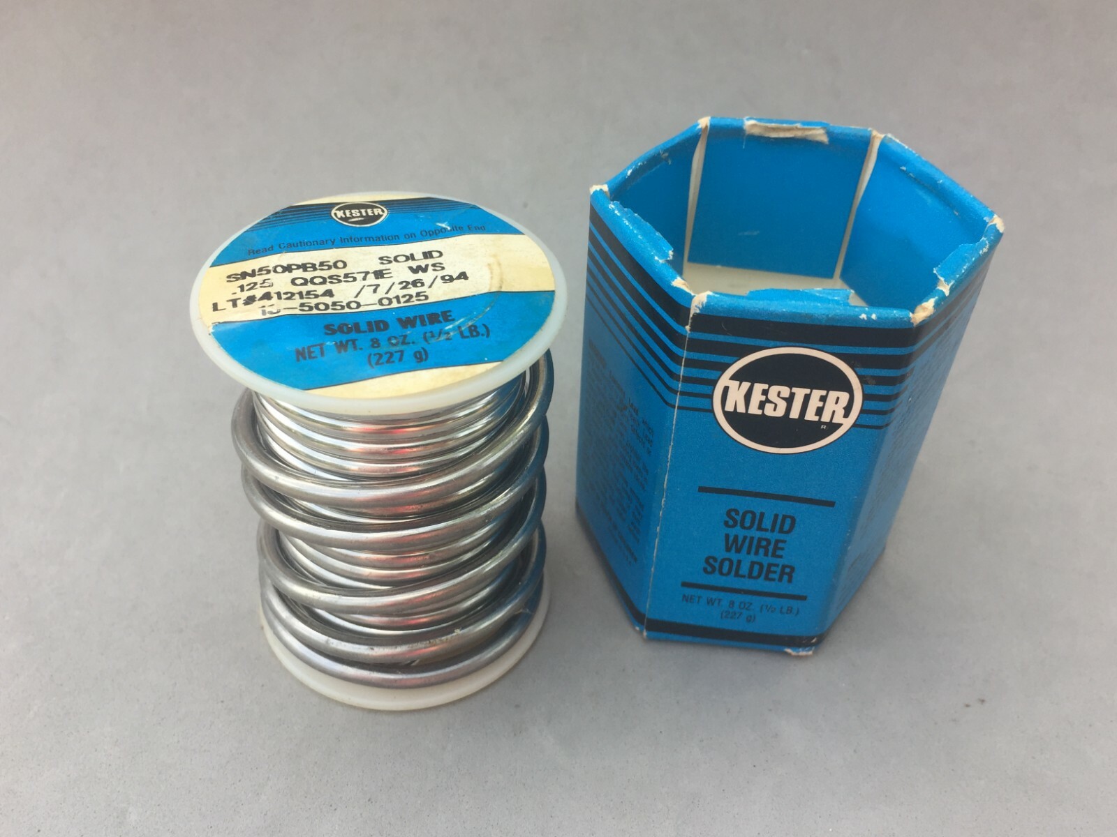 Kester Solid Solder 6oz SN50PB50 / .125 13-5050-0125  Some Used Was 8 oz Roll