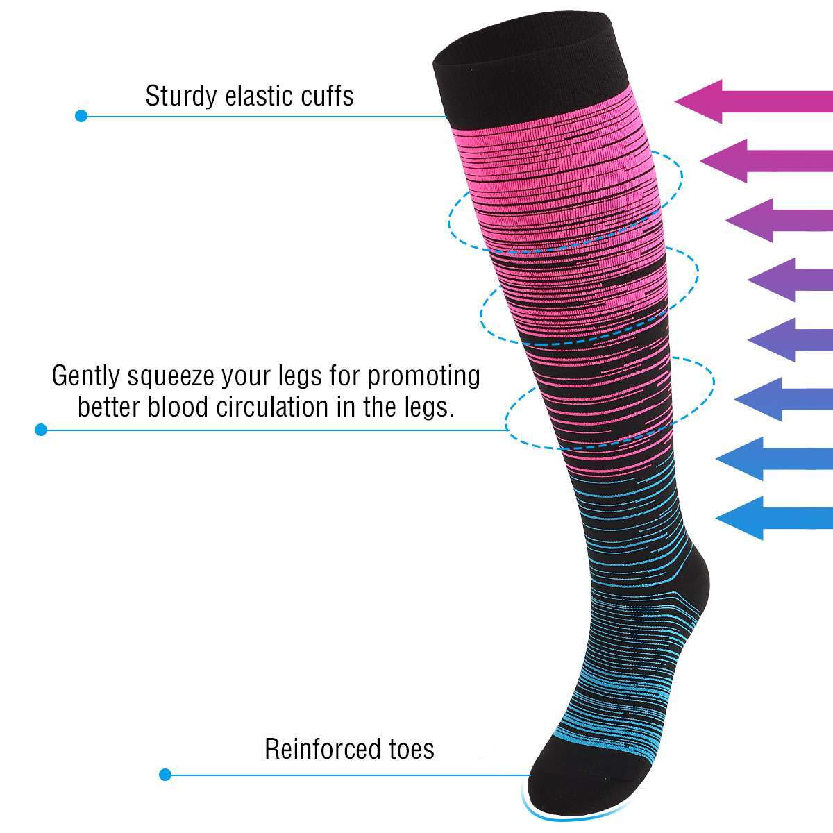 Plus Size Compression Socks Wide Calf Compression Socks for Women Men 20-30 mmHg