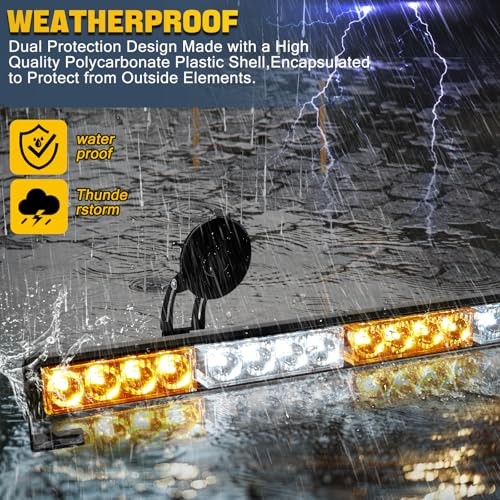 Traffic Advisor Strobe Lights Bar Emergency Warning Strobe Amber and White